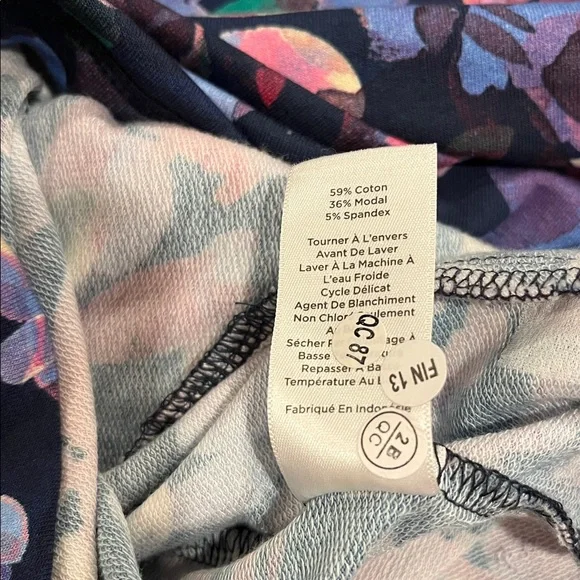 NWT Talbots Navy and Pink Floral Quarter-Zip Pullover. Size Petite Small - Picture 8 of 15